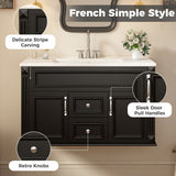 French Simple Style Wall Mounted Bathroom Cabinet With Sink