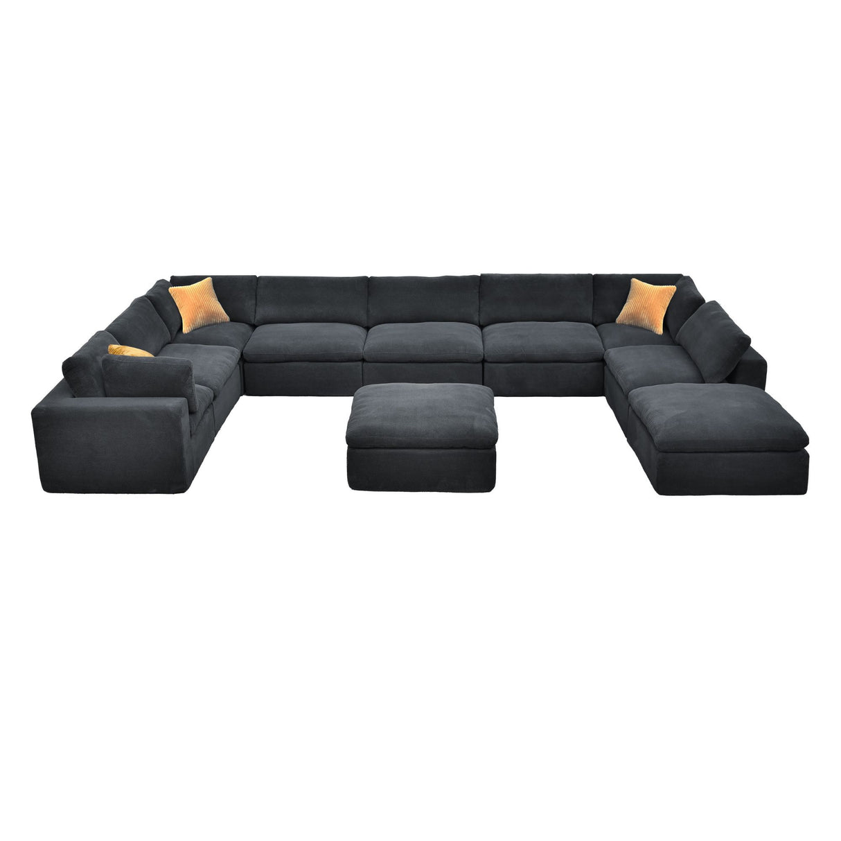 Custom Configuration Modular Sectional With Toss Pillows