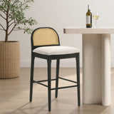 Lucio - Modern Farmhouse Wood Bar Height Kitchen Bar Stool