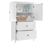 Bathroom Storage Cabinet With 2 Doors And Drawers, Adjustable Shelf
