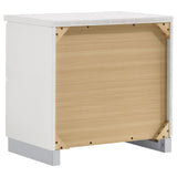 August - 6 Piece Queen Panel Bedroom Set With LED Lighting - White