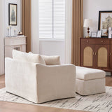 Accent Chair With Ottoman, Includes 2 Bolster Pillows