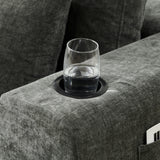 L - Shaped Sectional Sofa With Cup Holders & Side Pockets