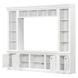 TV Stand With Hutch, Large Entertainment Center With Adjustable Shelves