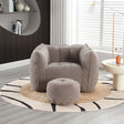 Soft Chenille Bean Bag Chair With High Resilient Foam - Stationary Chair & Ottoman - Alpine Outlets