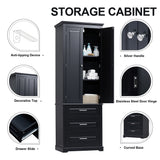 Tall Storage Cabinet With 3 Drawers For Bathroom