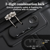 6 Piece Lightweight Hardshell Luggage Set With Double Spinner Wheels, Password Lock