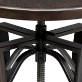 Winslow - Adjustable Height Metal Barstool With Wood Seat - Walnut