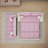 Queen Pull Out, 3 In 1 Convertible Sleeper Tufted Sofa & 2 Soft Pillows