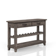 Console Table With Wine Bottle Storage Storage Drawers - Gray - Console Tables - Alpine Outlets