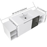 Wall Mounted Bathroom Vanity With Sink, Cabinet & Half Door