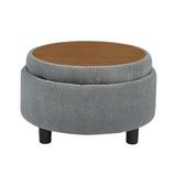 Storage Round Footstool Table Ottoman