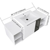Wall Mounted Bathroom Vanity With Sink, Cabinet & Half Door