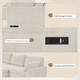 Convertible U-Shaped Sectional Sofa Bed With Reversible Chaise