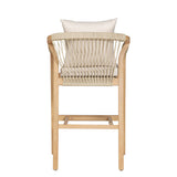 Delfina - Outdoor Barstool (Set of 2) With Cushion - Natural Eucalyptus / Cream Cushion