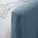 Cute Rabbit Ear Upholstered Platform Bed Frame With Safety Rail