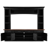 Extra Long TV Stand With 7 Color LED Lights, Adjustable Shelves & Storage Cabinets
