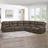 Gaia - 7 Piece P2 Power Sectional - Brown