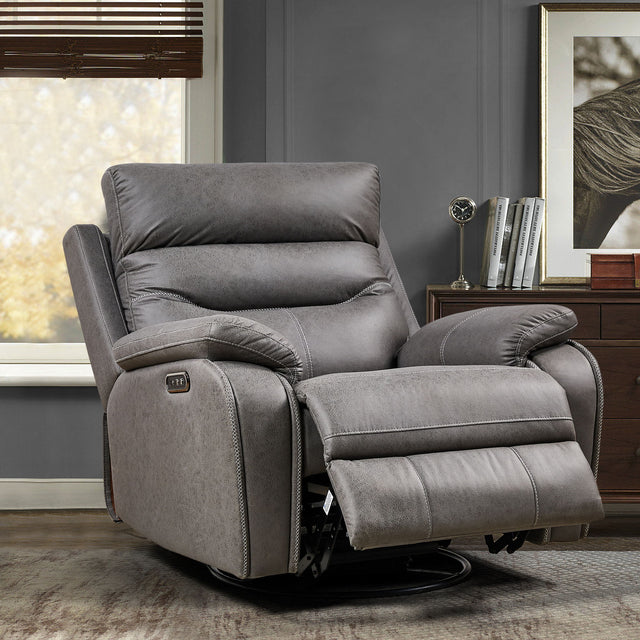 Dual Okin Motor Rocking And 240° Swivel Single Sofa Seat Recliner Chair Infinite Position, Head Rest With Power Function - Swivel Rocker Chairs - Alpine Outlets