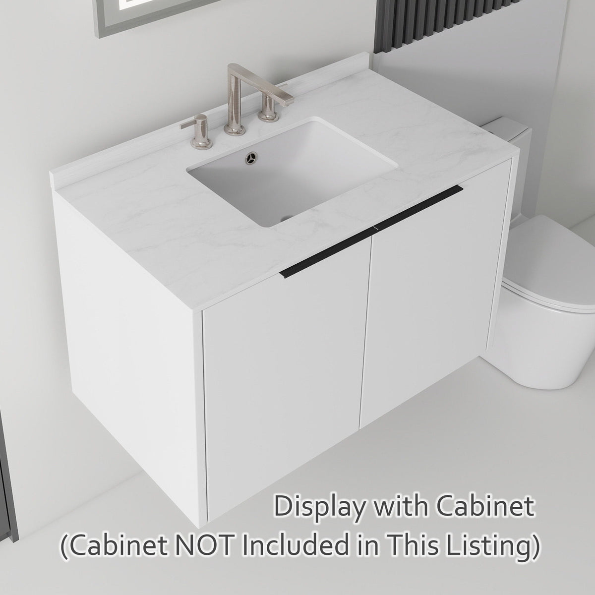 Basin Sink, 0.6" Ultra Thin Profile, Triple Faucet Holes, Sink Only