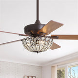 52" Ceiling Fan, 5 Blades, Reversible DC Motor - Coffee