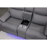 Blanche - Sectional Sofa With LED Lighting And Integrated Speaker - Gray