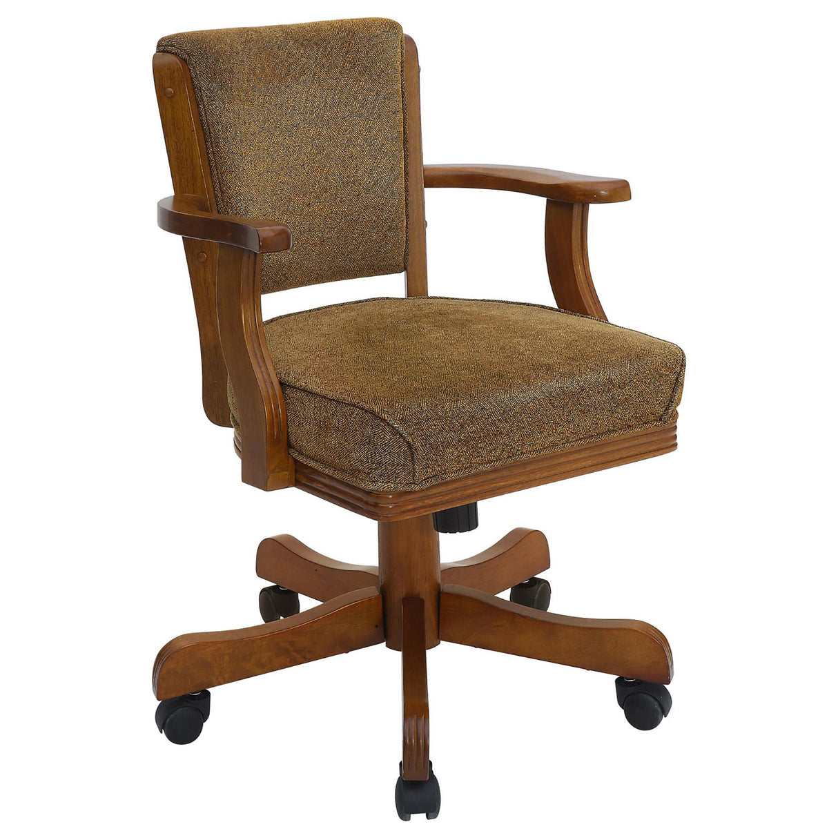 Upholstered Game Chair & Casters - Brown