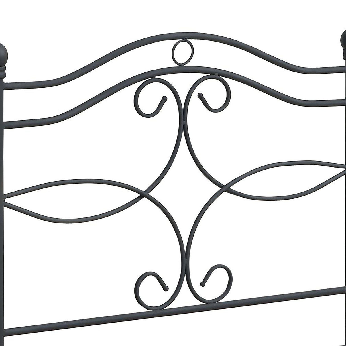 Twin Headboard With Scrollwork Design - Black