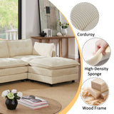 Oversized Modular Sectional Sofa With Multi Functional Console
