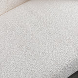 3 Piece Set Curved Sofa, Upholstered 3 Seater With Tight Curved Back For Living Room - White