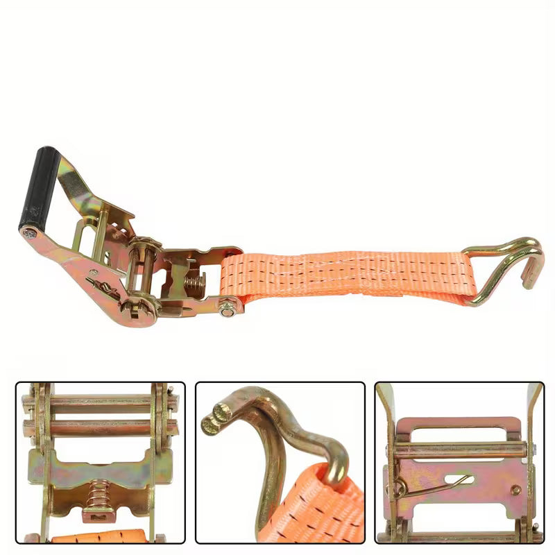 Heavy-Duty 4000LB J-Hook Fitting 1.5" ×15' Ratchet Straps | Secure Tie-Downs