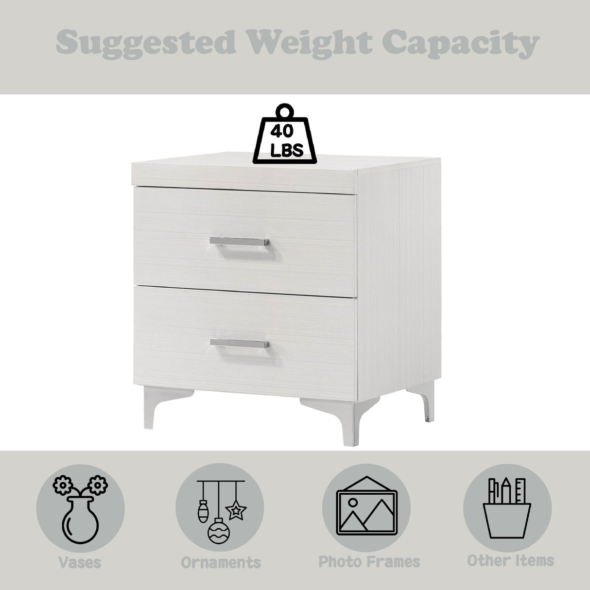 Casilda - Nightstand With Dovetail Drawers - White