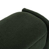 Elegant Long Shaped Storage Ottoman Bench, Boucle Material, Simple And Grand Design - Dark Green