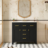 Bathroom Vanity With Sink, Cabinet With 4 Drawers & 2 Soft Close Doors, Rectangular Storage Unit For Bathroom