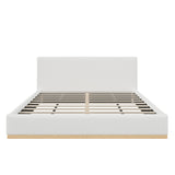 Queen Upholstered Bed - Natural / White