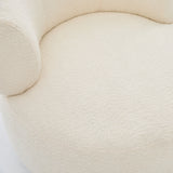 Swivel Accent Chair With Curved Backrest For Home Decor - Beige