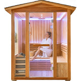 6000W 240V Outdoor Steam Sauna For 4 People - Ameican White Oak