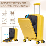Luggage Set With Cosmetic Case, Combination Lock, Front Opening Design