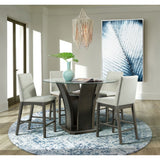 Dapper - 5 Piece Round Counter Height Dining Set (Table And Four Chairs) - Walnut