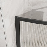 Shower Door With Center Mirror And Fluted Panels