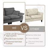 Modular Sectional Sofa With Movable Ottoman & Pillows