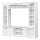 TV Stand With Hutch, Large Entertainment Center With Adjustable Shelves