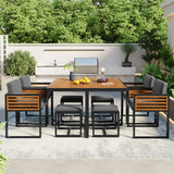 9-Pieces Acacia Wood Patio Dining Set