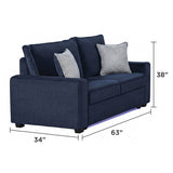 Rita - Loveseat, LED Base Lighting, Cushions And 2 Accent Pillows