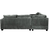 Modern Style L-Shaped Sectional Set With Ottoman