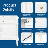 Freestanding Bathroom Vanity With Sink, Adjustable Shelf, Flip Drawer