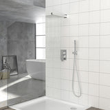 Dual Shower Head System With 12" Square Rain Shower And Rough In Valve