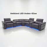 L - Shaped Recliner Sectional Sofa With Bluetooth Speakers, Wireless Charging, LED Lights