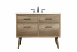 Elegant 42 In. Single Bathroom Vanity in Natural Oak