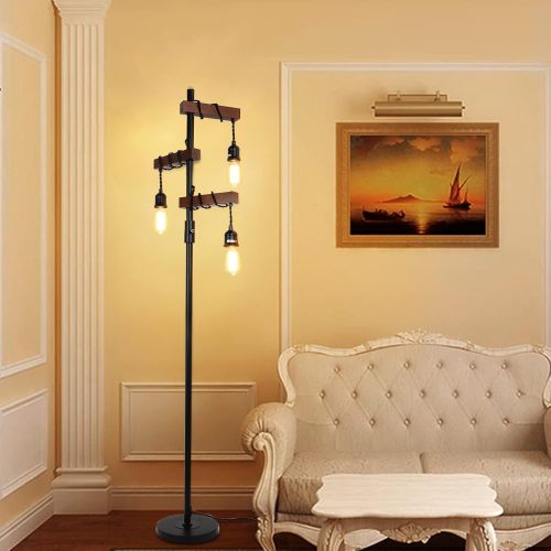 Dimmable Industrial 3-Light Tree Floor Lamp